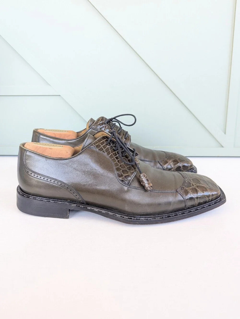Avventura  exotic skin dress shoes, specifically Vero Cuoio Olive Leather